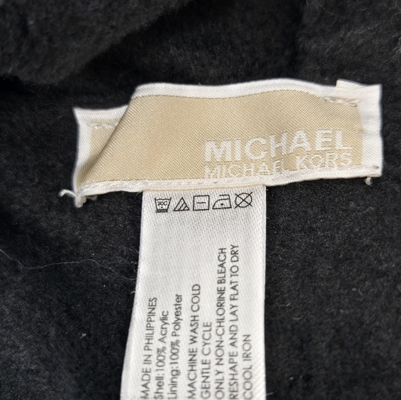 MICHAEL KORS GREY KNITWEAR CABLE KNIT FLEECE LINED INFINITY SCARF WOMEN OS BUFF - Picture 7 of 9